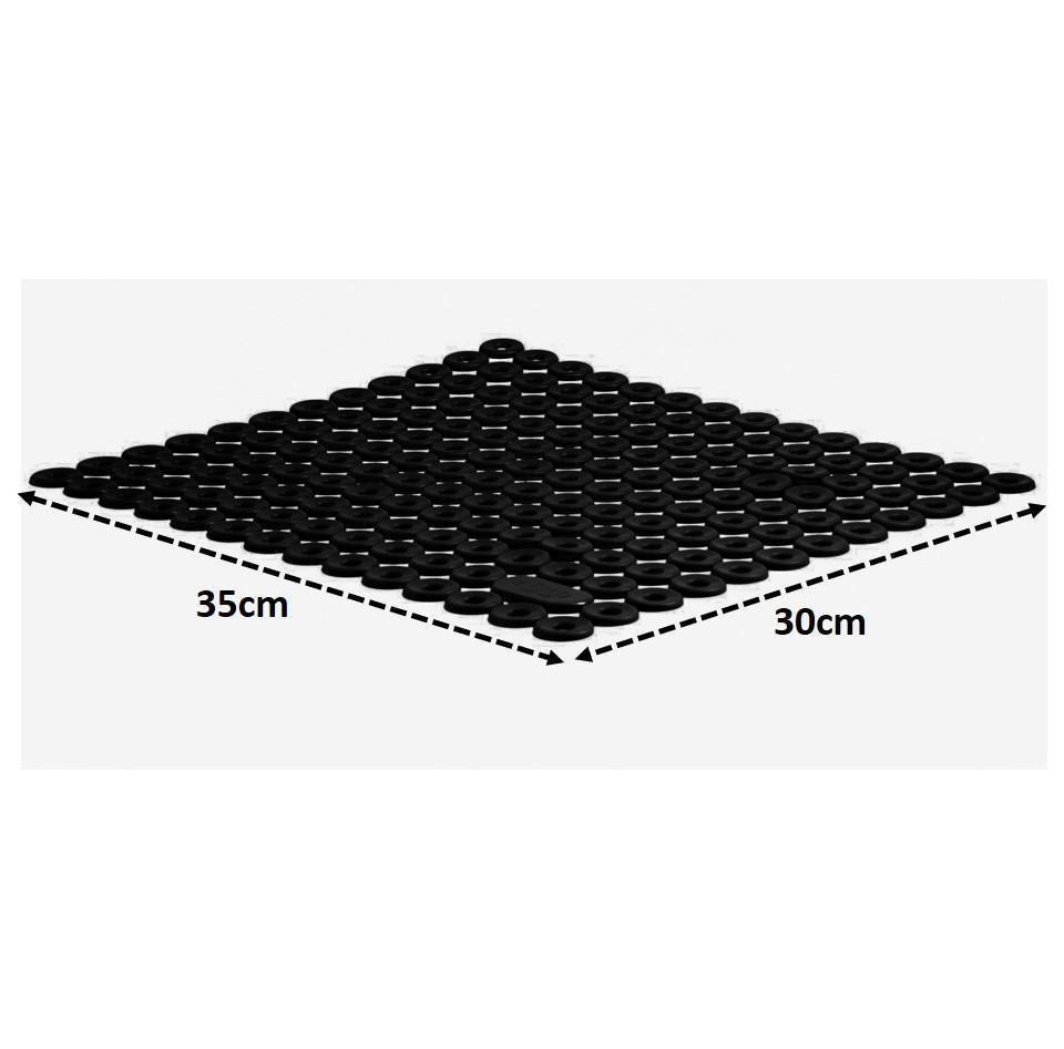 Kit Escorredor Louça Dispenser Lixeira Tapete - Preto - 4