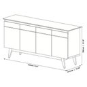 Ver imagem 2 de Aparador para Sala Buffet Ambiente Classic 1.8 Branco Acetinado - Imcal