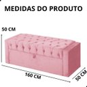 Ver imagem 7 de Calçadeira de Sapatos Baú Estofada 160cm Queen Suede Emma
