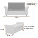 Ver imagem 4 de Puff Baú 140cm Charles Linho Bege - Sallar Home