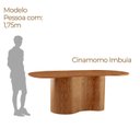 Ver imagem 5 de Sala de Jantar Mesa 220cm Tampo Laminado Orgânico 8 Cadeiras Ester Madeira Maciça Marrom/Brisa/Imbui