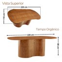 Ver imagem 3 de Sala de Jantar Mesa 220cm Tampo Laminado Orgânico 8 Cadeiras Ester Madeira Maciça Marrom/Brisa/Imbui
