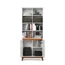 Estante para Livros Livreiro com 2 Portas e Nichos Prateleiras Branco / Freijó - 3