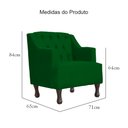 Ver imagem 6 de Poltrona Decorativa Pés Luis XV Gênises Encosto Capitonê Suede Verde Carolina Moveis