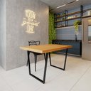 Ver imagem 1 de Mesa Industrial para Ambiente Biofílico Madeira Maciça Lanna com Ferragem 1,30m Preto