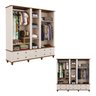Guarda-roupa 5 Portas 6 Gavetas com Tampo Bases e Pés de Madeira Maciça Joy - 4