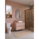Ver imagem 1 de Gabinete para Banheiro Rosa Dubai 1 Porta 1 Gaveta MDF 80cm Rosa On Móveis