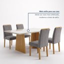 Ver mais imagens de Conjunto de Mesa com 4 Cadeiras Lyra 120x80cm Vidro e MDF Cinamomo Off White e Cinza