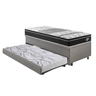 Bicama Box Baú Solteiro com Colchão Gransleep Ecoflex Molas Verticoil Courino Linho Cinza 88x188 - 9