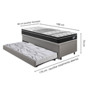 Ver imagem 2 de Bicama Box Baú Solteiro com Colchão Gransleep Ecoflex Molas Verticoil Courino Linho Cinza 88x188