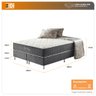 Cama Box Queen Cinza + Colchão Molas Ensacadas Suporte 200 Kg Fort Wayne 158x198x67cm - 3