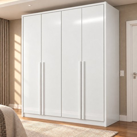 Guarda Roupa Solteiro 4 Portas 3 Gavetas 164cm 100% MDF Imperiale Premium