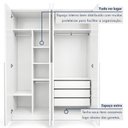 Ver imagem 7 de Guarda Roupa Solteiro 4 Portas 3 Gavetas 164cm 100% MDF Imperiale Premium