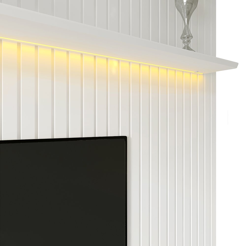 Painel Ripado Para TV até 75 Polegadas com LED 1 Prateleira Nobre 230cm Gelius Móveis - 5