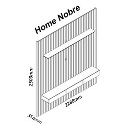 Estante Home Ripada para TV até 84 Polegadas com LED Nobre 230cm - 4 Estante Home Ripada para TV até 84 Polegadas com LED Nobre 230cm - 4