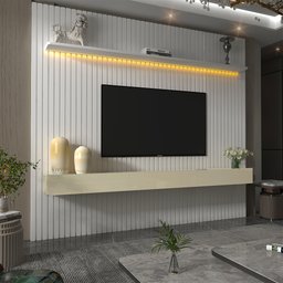 Estante Home Ripada para TV até 84 Polegadas com LED Nobre 230cm - 2 Estante Home Ripada para TV até 84 Polegadas com LED Nobre 230cm - 2