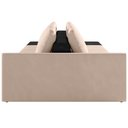 Ver imagem 2 de Sofá Ilha Modular para Sala 312cm com Puff Dublin K01 Veludo Bege e Sintético Preto - Lyam Decor