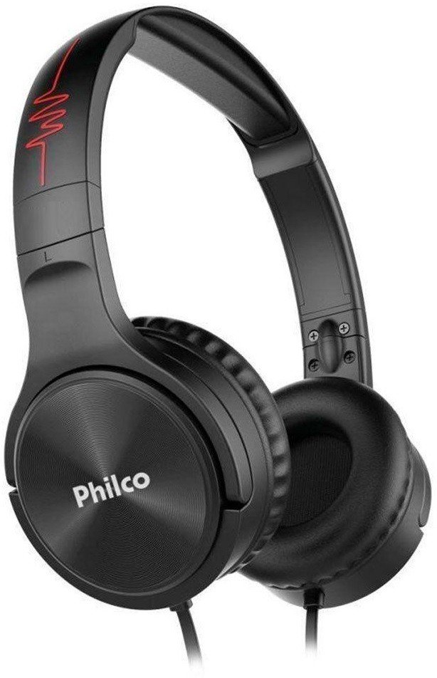 FONE DE OUVIDO COM FIO HEADPHONE PHILCO - C/ MICROFONE PRETO ...