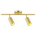 Ver imagem 1 de Luminária de Teto Spot Duplo Orientável Sobrepor Gu10 Alumínio Dourado Moderno Sala Cozinha Gourmet