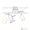 Ver mais imagens de Luminária de Teto Spot Duplo Orientável Sobrepor Gu10 Alumínio Dourado Moderno Sala Cozinha Gourmet