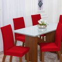 Ver imagem 6 de Kit 06 Capas para Cadeiras 6 Lugares Malha Gel 100% Poliéster:vermelho