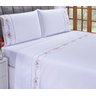 Lençol King Casal Percal Fluence Branco com Caki 4pç - 2
