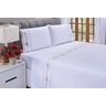 Lençol King Casal Percal Fluence Branco com Caki 4pç - 3