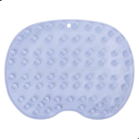 Escova Tapete de Silicone para Banho com Esfoliação Corporal Cinza 28x20cm