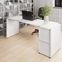 Ver imagem 1 de Mesa Escrivaninha 170cm X 60cm e Armário 2 Portas F5 Office Cor:branco