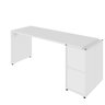 Mesa Escrivaninha 170cm X 60cm e Armário 2 Portas F5 Office Cor:branco - 3