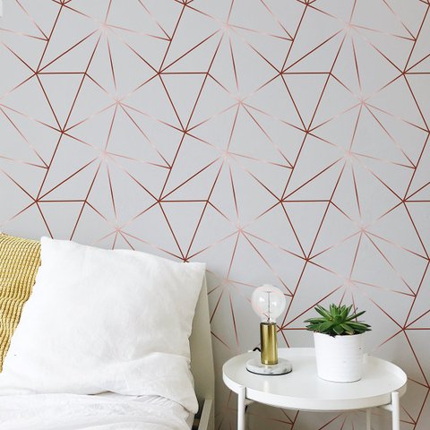 Papel de Parede Adesivo Zara Cinza Rose Quarto Sala Rolo 15m