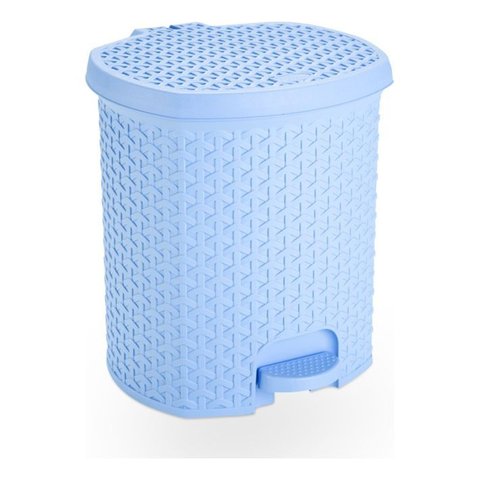 Lixeira Pedal Rattan 15 L Cozinha Banheiro Escritorio Azul