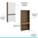 Ver imagem 4 de Armário Paneleiro Sabrina 80x202cm 4 Portas Mdp Menu Móveis Avelã Branco