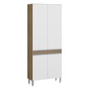 Ver imagem 2 de Armário Paneleiro Sabrina 80x202cm 4 Portas Mdp Menu Móveis Avelã Branco