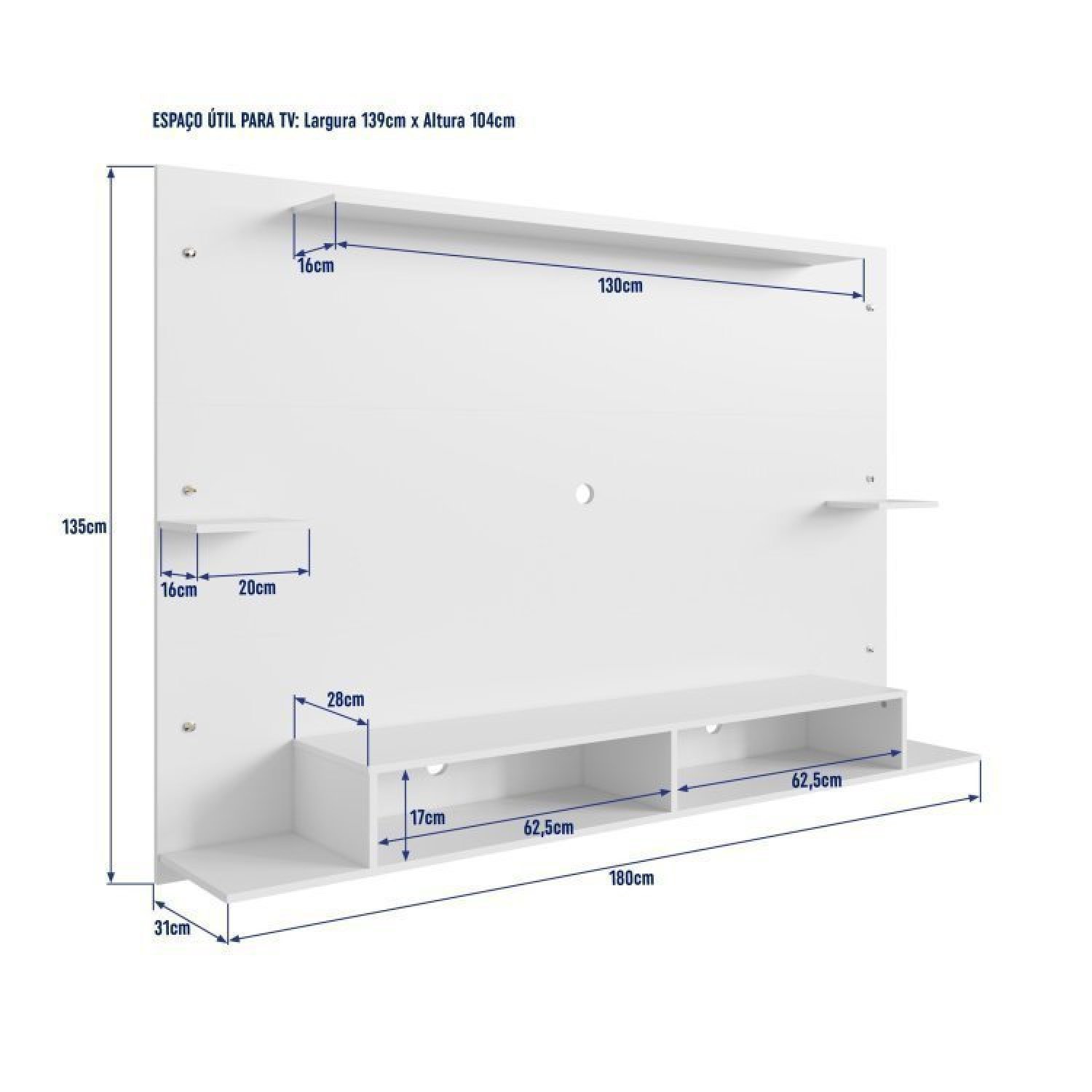 Conjunto Painel para TV até 55 Polegadas com Mesa de Centro Cremona Completa Móveis - 2