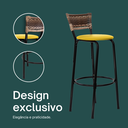 Ver imagem 4 de Kit 3 Bancos para Bancada Banqueta Alta Cappuccino Balcão Cozinha Bistrô Área Gourmet Churrasqueira
