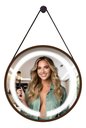 Ver imagem 3 de Espelho Redondo Adnet Iluminado Led com Alça 40cm Premium - Marrom Alça Caramelo