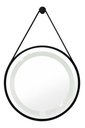 Ver imagem 1 de Espelho Redondo Adnet Iluminado Led com Alça 40cm Premium - Marrom Alça Caramelo