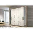 Ver imagem 6 de Guarda Roupa Casal 8 Portas e 6 Gavetas C/ Pés e Espelho Master 8.6 Ébano - Santos Andirá