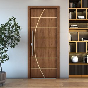 Kit 2 Portas de Madeira Frisada U.v 210cm X 80cm - R20c:imbuia