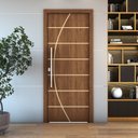 Ver imagem 1 de Kit 2 Portas de Madeira Frisada U.v 210cm X 80cm - R20c:imbuia