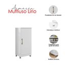 Ver imagem 6 de Guarda Roupa Solteiro Madri com Espelho e Armário Multiuso Lírio Branco Brilho – Moval