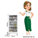 Ver imagem 7 de Guarda Roupa Solteiro Madri com Espelho e Armário Multiuso Lírio Branco Brilho – Moval
