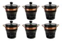 Ver imagem 1 de Kit Fondue 06 Panelas 500ml Pedra Sabão + 06 Rechauds