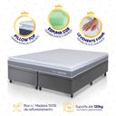 Ver imagem 4 de Conjunto Box Baú Cinza Durban Cinza Espuma D28 Queen 158x198x64 - King House