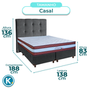 Ver imagem 3 de Conjunto Cama Box Blindado Casal + Colchão Molas Ensacadas Legaccy Paropas + Cabeceira