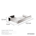 Ver imagem 4 de Saboneteira Inox Grafite - Kromus RT0303G