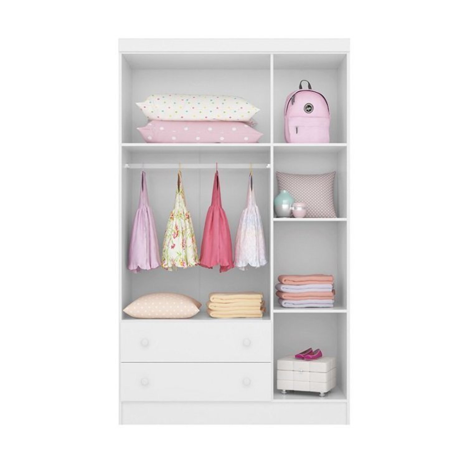 Quarto de Bebê com Berço Minicama 1 Guarda Roupa e Cômoda Sapateira Lisa Espresso Móveis - 8