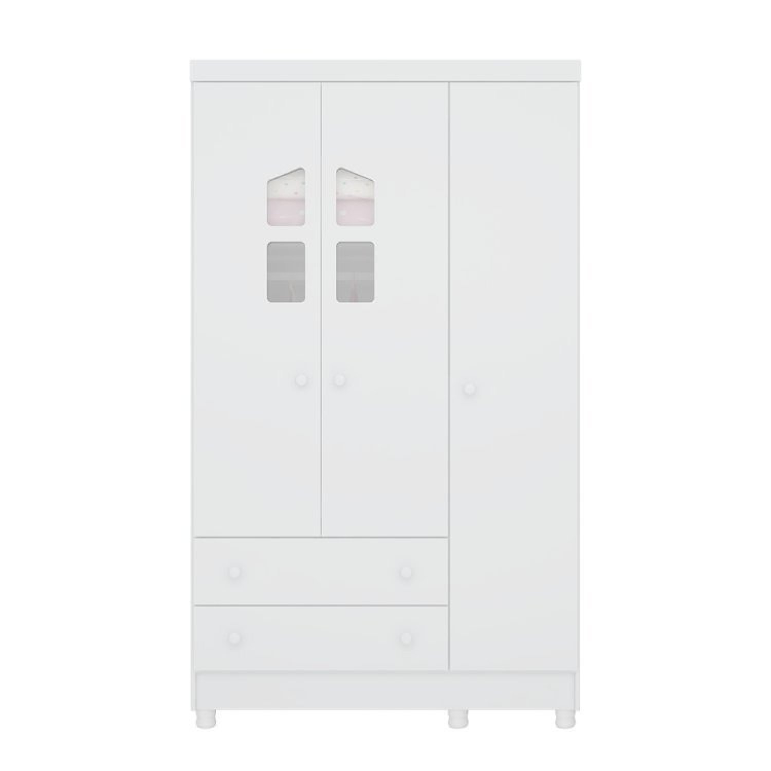 Quarto de Bebê com Berço Minicama 1 Guarda Roupa e Cômoda Sapateira Lisa Espresso Móveis - 10