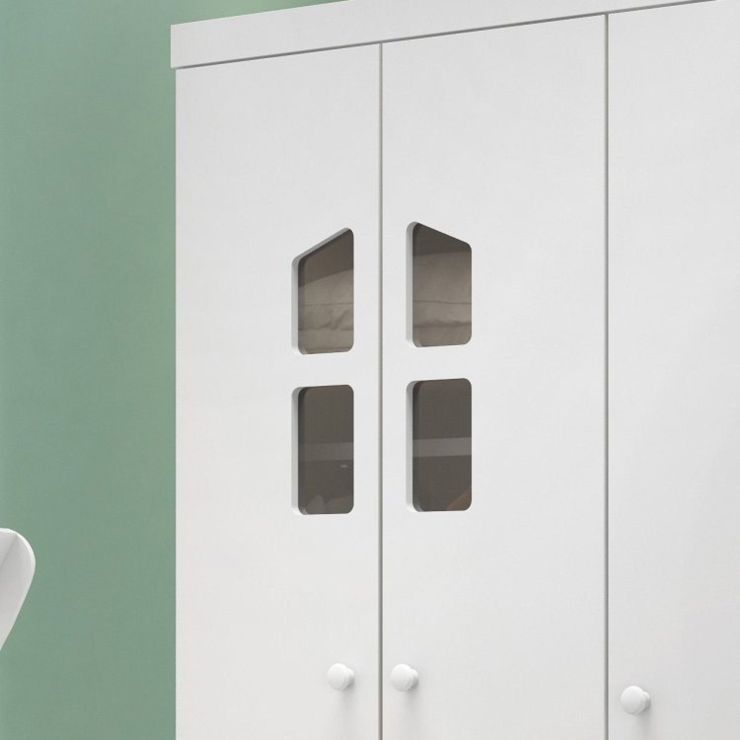 Quarto de Bebê com Berço Minicama 1 Guarda Roupa e Cômoda Sapateira Lisa Espresso Móveis - 12
